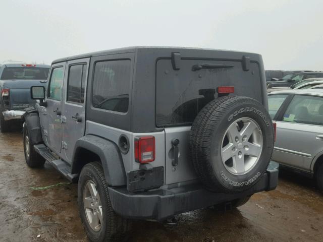 1C4BJWDG3EL263881 - 2014 JEEP WRANGLER U GRAY photo 3