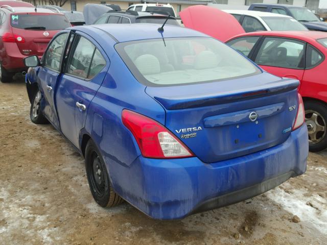 3N1CN7AP5GL805205 - 2016 NISSAN VERSA S BLUE photo 3