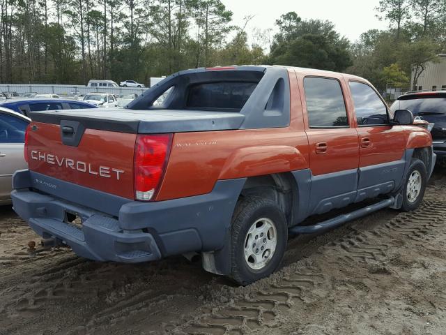 3GNEC13T73G133452 - 2003 CHEVROLET AVALANCHE ORANGE photo 4