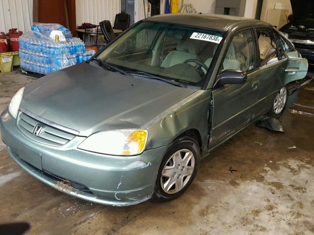 2HGES16533H547581 - 2003 HONDA CIVIC LX GREEN photo 2