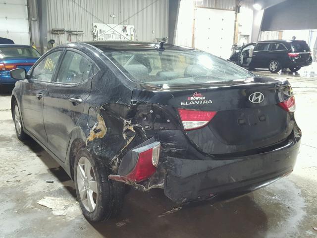 KMHDH4AE7BU081100 - 2011 HYUNDAI ELANTRA GL BLACK photo 3