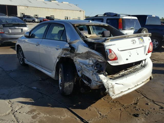 1NXBU40E69Z053853 - 2009 TOYOTA COROLLA BA SILVER photo 3