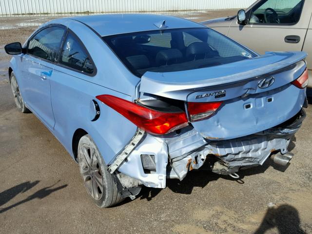 KMHDH6AE0DU008441 - 2013 HYUNDAI ELANTRA CO BLUE photo 3