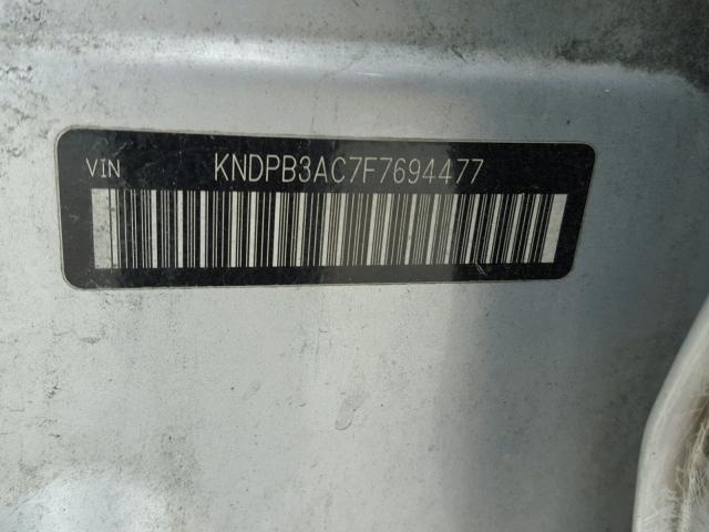 KNDPB3AC7F7694477 - 2015 KIA SPORTAGE L SILVER photo 10