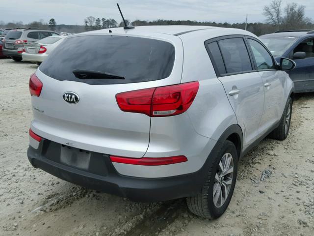 KNDPB3AC7F7694477 - 2015 KIA SPORTAGE L SILVER photo 4