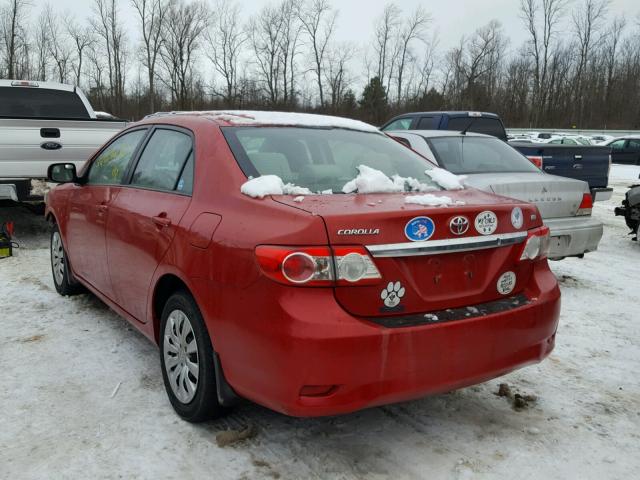 2T1BU4EE3CC896202 - 2012 TOYOTA COROLLA BA RED photo 3