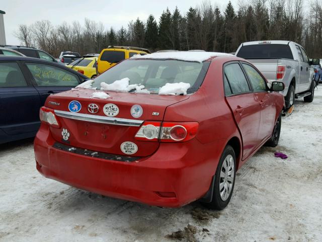 2T1BU4EE3CC896202 - 2012 TOYOTA COROLLA BA RED photo 4