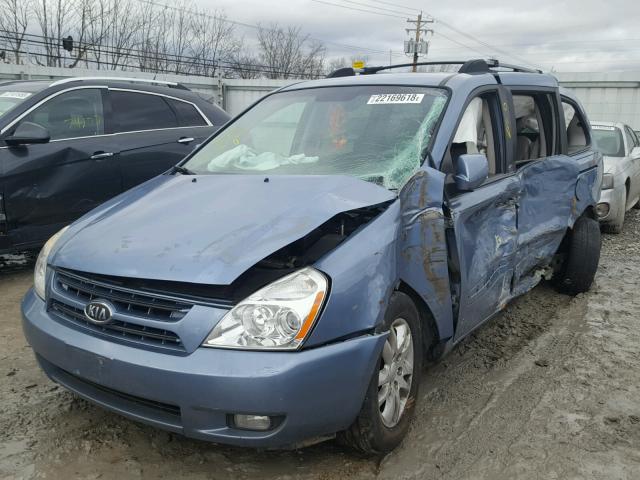 KNDMB233086242616 - 2008 KIA SEDONA EX BLUE photo 2