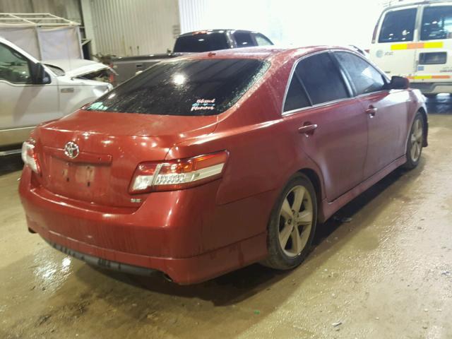 4T1BF3EK9BU593187 - 2011 TOYOTA CAMRY BASE RED photo 4