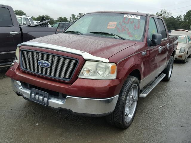 1FTPW12525KC99353 - 2005 FORD F150 SUPER MAROON photo 2