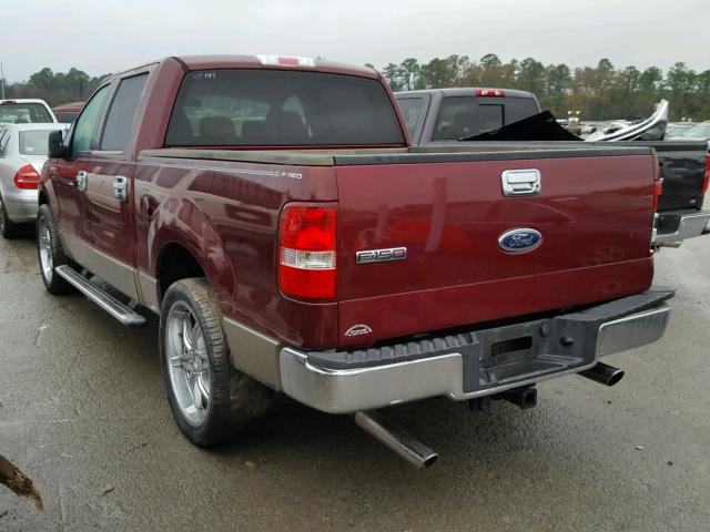 1FTPW12525KC99353 - 2005 FORD F150 SUPER MAROON photo 3