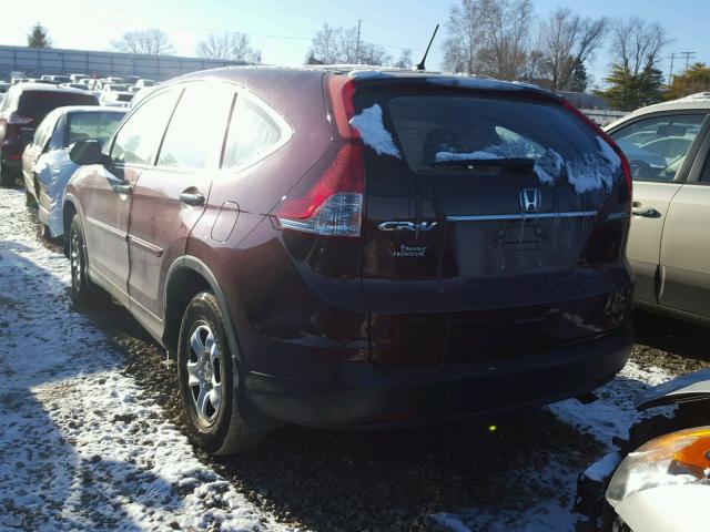 5J6RM4H34DL032031 - 2013 HONDA CR-V LX BURGUNDY photo 3