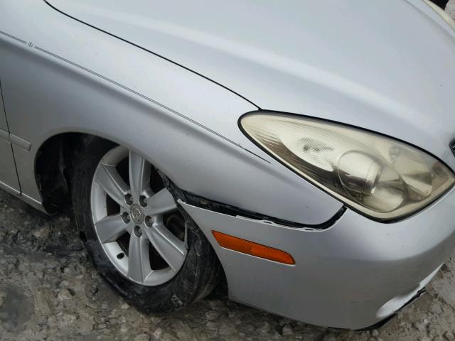 JTHBA30G555083910 - 2005 LEXUS ES 330 SILVER photo 9