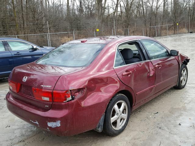 1HGCM56845A130992 - 2005 HONDA ACCORD EX RED photo 4