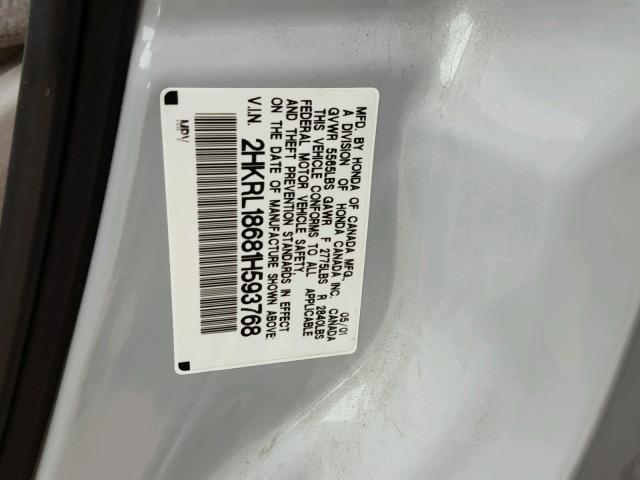 2HKRL18681H593768 - 2001 HONDA ODYSSEY EX SILVER photo 10