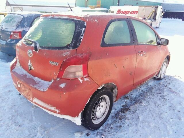 JTDJT923975037388 - 2007 TOYOTA YARIS ORANGE photo 4