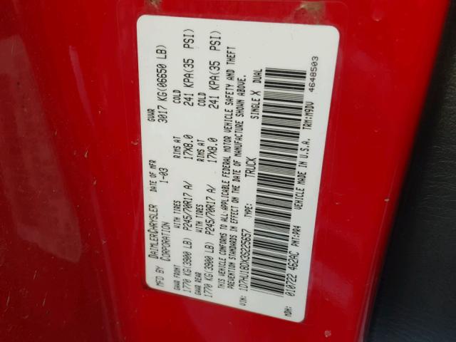 1D7HU18DX3S225657 - 2003 DODGE RAM 1500 S RED photo 10