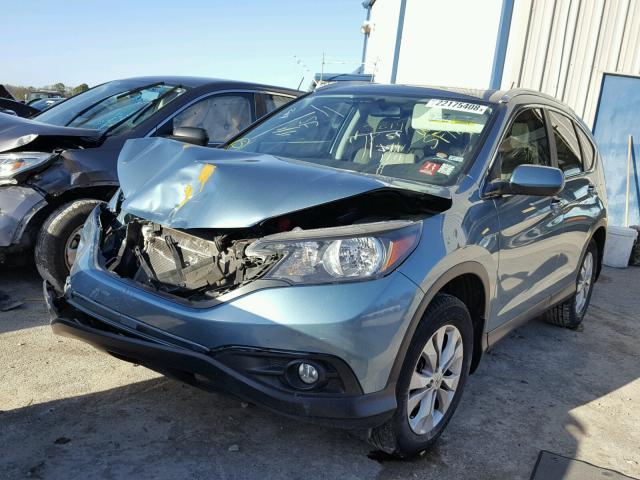 2HKRM3H72EH527580 - 2014 HONDA CR-V EXL BLUE photo 2