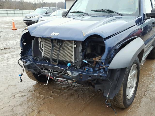 1J4GL48K15W613536 - 2005 JEEP LIBERTY SP BLUE photo 9