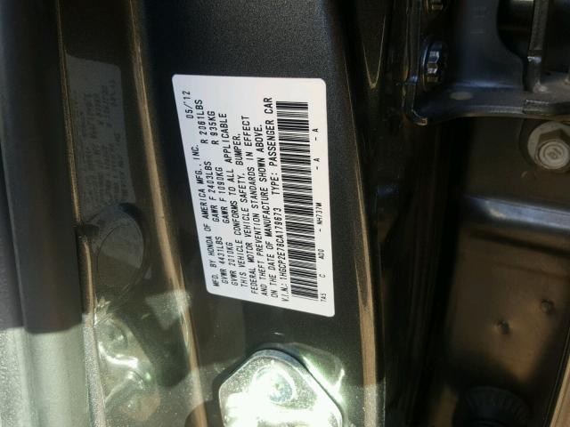 1HGCP2E78CA179673 - 2012 HONDA ACCORD EX GRAY photo 10