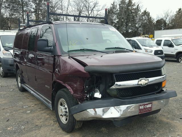 1GCGG25V141174427 - 2004 CHEVROLET EXPRESS G2 BURGUNDY photo 1