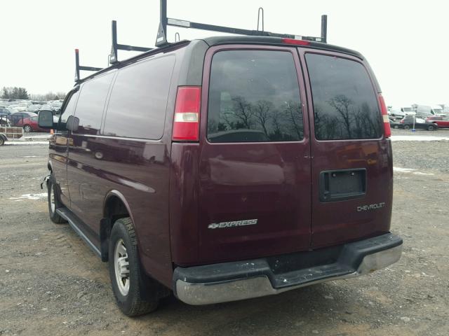 1GCGG25V141174427 - 2004 CHEVROLET EXPRESS G2 BURGUNDY photo 3