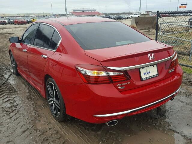 1HGCR2F10HA197483 - 2017 HONDA ACCORD SPO RED photo 3