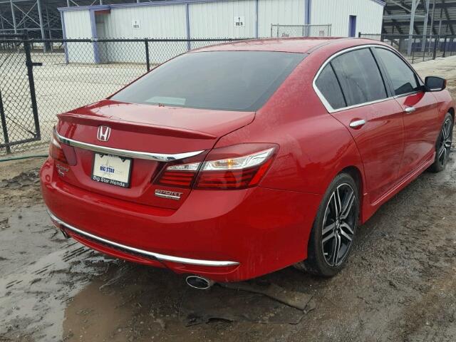 1HGCR2F10HA197483 - 2017 HONDA ACCORD SPO RED photo 4