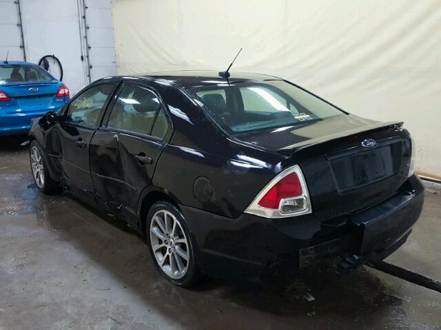 3FAHP07Z58R129713 - 2008 FORD FUSION SE BLACK photo 3