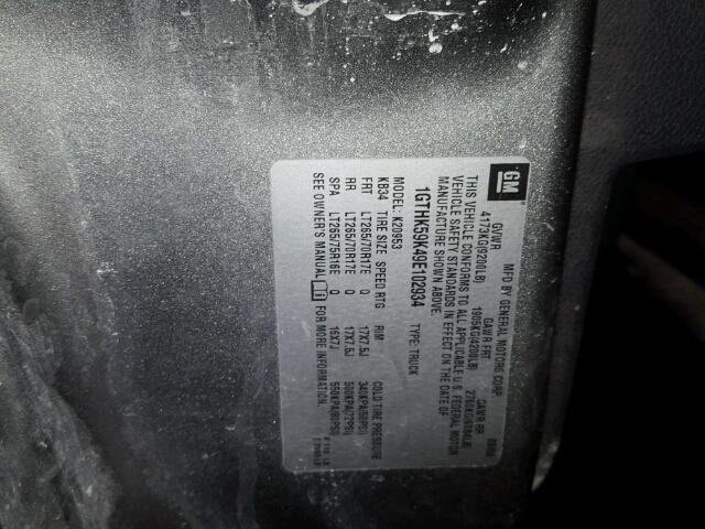 1GTHK59K49E102934 - 2009 GMC SIERRA K25 GRAY photo 10