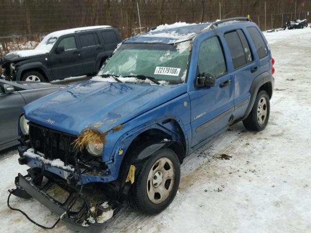 1J4GL48K74W327835 - 2004 JEEP LIBERTY SP BLUE photo 9