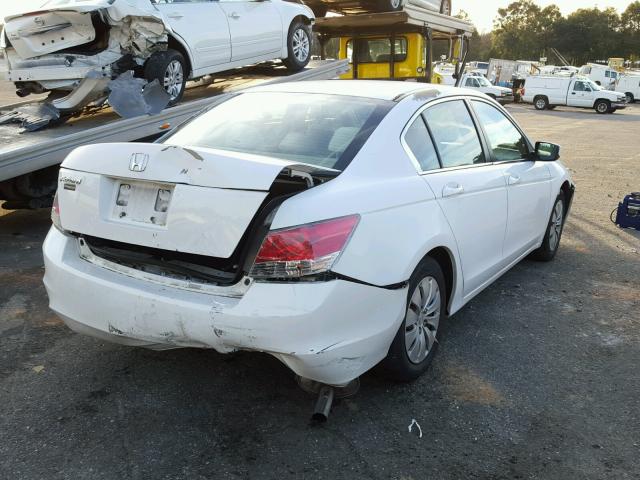 1HGCP2F36AA157762 - 2010 HONDA ACCORD LX WHITE photo 4