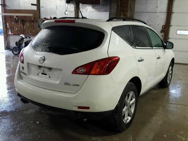 JN8AZ18W69W211792 - 2009 NISSAN MURANO S WHITE photo 4