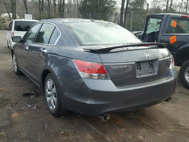 1HGCP36829A025286 - 2009 HONDA ACCORD EXL GRAY photo 3