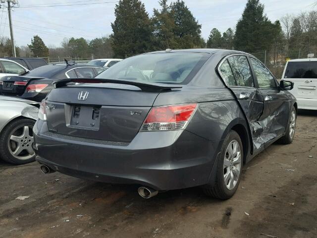 1HGCP36829A025286 - 2009 HONDA ACCORD EXL GRAY photo 4