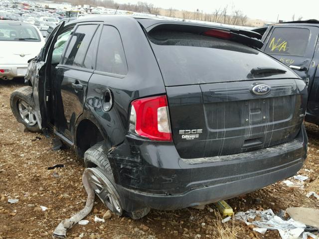 2FMDK3JC6DBB95463 - 2013 FORD EDGE SEL BLACK photo 3