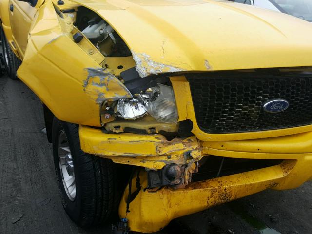 1FTYR10U22TA57139 - 2002 FORD RANGER YELLOW photo 9