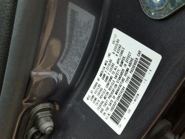 1HGCR2F15HA234284 - 2017 HONDA ACCORD SPO BLACK photo 10