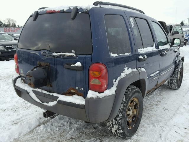 1J4GL48K84W303379 - 2004 JEEP LIBERTY SP BLUE photo 4