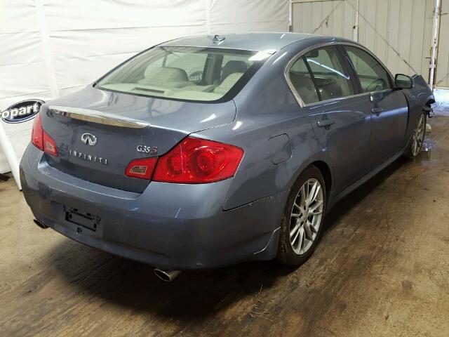 JNKBV61E27M710560 - 2007 INFINITI G35 BLUE photo 4