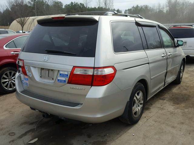 5FNRL38725B098524 - 2005 HONDA ODYSSEY EX SILVER photo 4