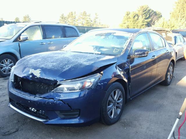 1HGCR2F38EA196014 - 2014 HONDA ACCORD LX BLUE photo 2