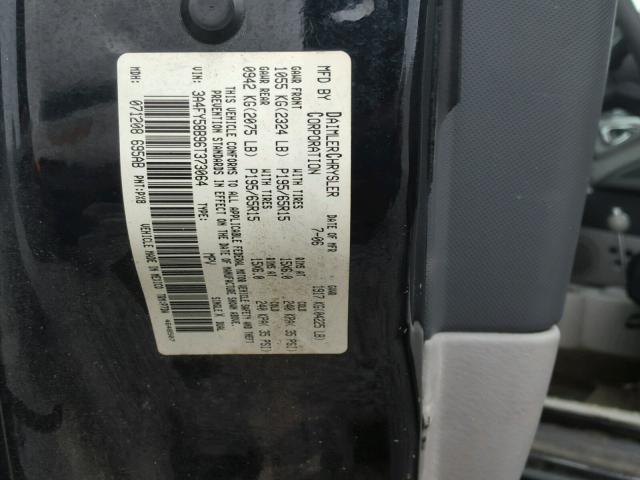 3A4FY58B96T373064 - 2006 CHRYSLER PT CRUISER BLACK photo 10