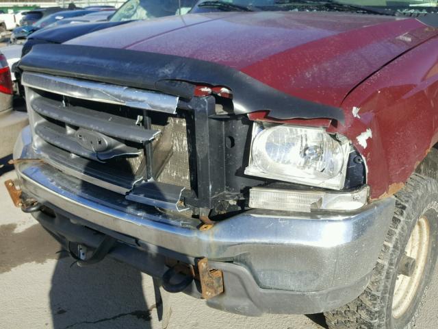 3FTNF21L53MB44847 - 2003 FORD F250 SUPER MAROON photo 9