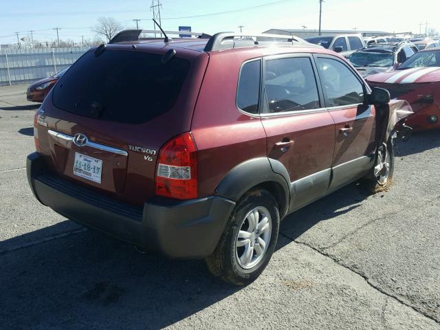 KM8JN12D97U491517 - 2007 HYUNDAI TUCSON SE RED photo 4