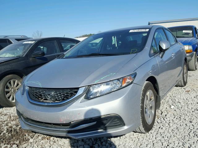 19XFB2F57DE070885 - 2013 HONDA CIVIC LX SILVER photo 2