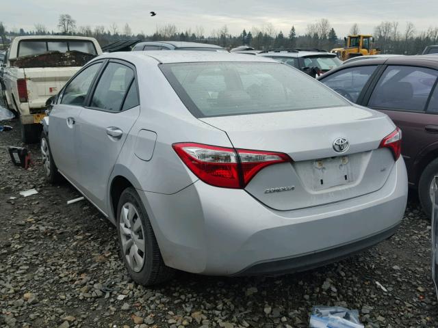 2T1BURHEXGC691202 - 2016 TOYOTA COROLLA L SILVER photo 3