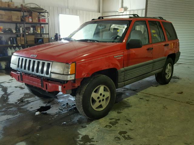 1J4GZ58S7RC357415 - 1994 JEEP GRAND CHER RED photo 2