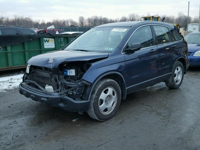 5J6RE38318L005687 - 2008 HONDA CR-V LX BLUE photo 2