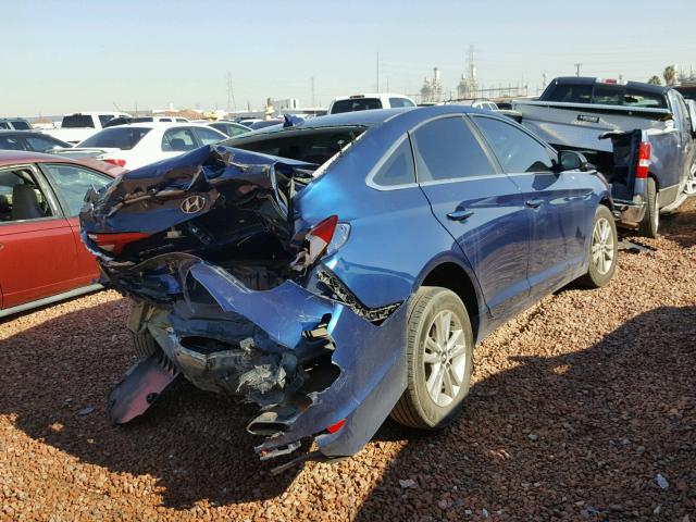 5NPE24AF9GH334440 - 2016 HYUNDAI SONATA SE BLUE photo 4